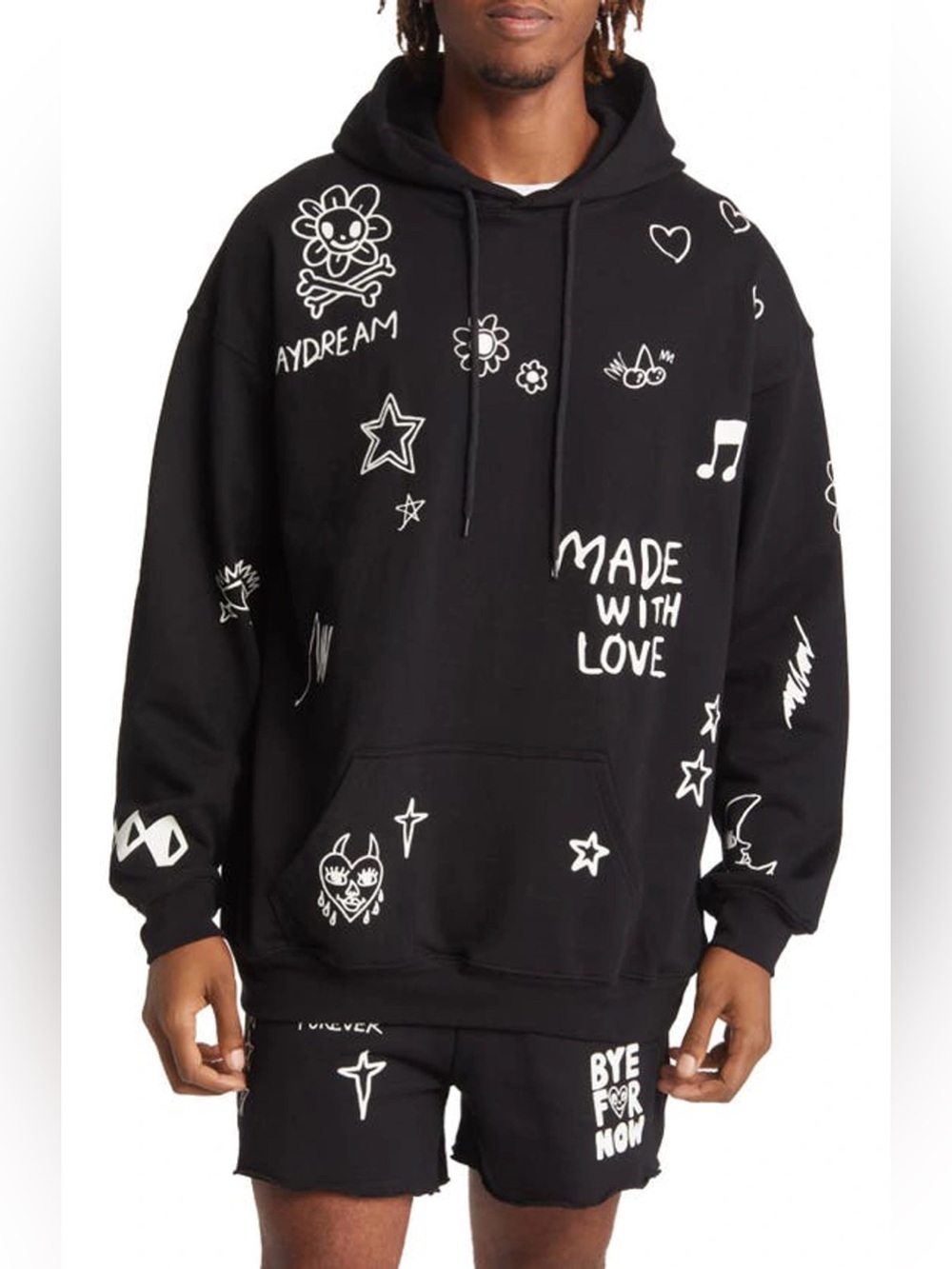 THE MAYFAIR GROUP x I Scream Colour Bye For Now Graphic Hoodie In Black
